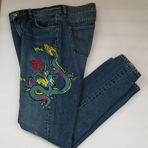 Ralph Lauren Embroidered Dragon Jeans 